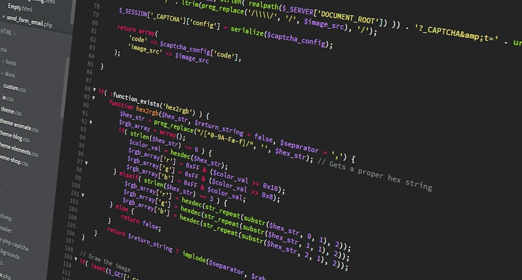 A close-up of a software code editor displaying lines of code, representing green software development techniques focused on writing efficient, sustainable code to reduce energy consumption.